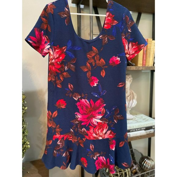Charles Henry Nordstrom Floral Shift Dress Navy S - Picture 5 of 10
